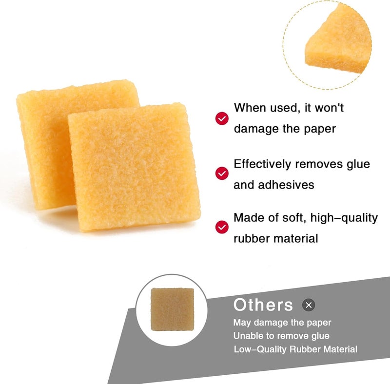 WHTCHSU 2pcs Glue and Residue Eraser Rubber Cement Cleaner for Removing Adhesive and Residues from Paper Plastic and More - Image 3